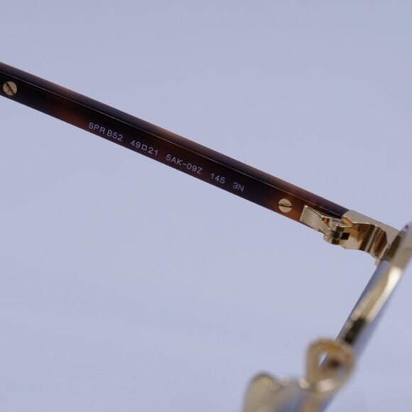 Prada PRB52S 5AK09Z Sunglasses Gold Round Frame, Dark Brown Lenses main image 8